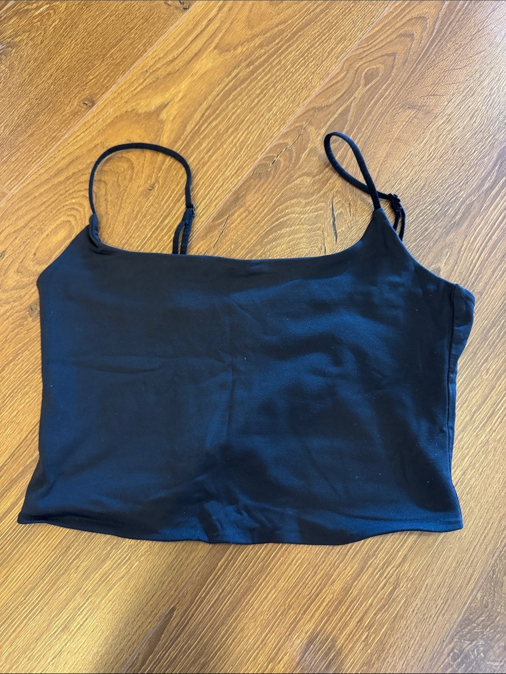 Babaton Black Slim Camisole with Adjustable Spaghetti Straps
